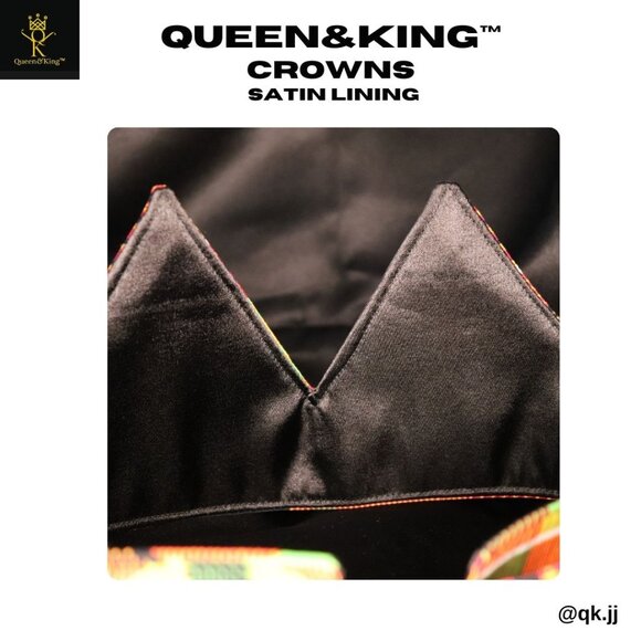Kente Style Crown (Multiple Heights & Satin Lined) - Picture 5 of 6